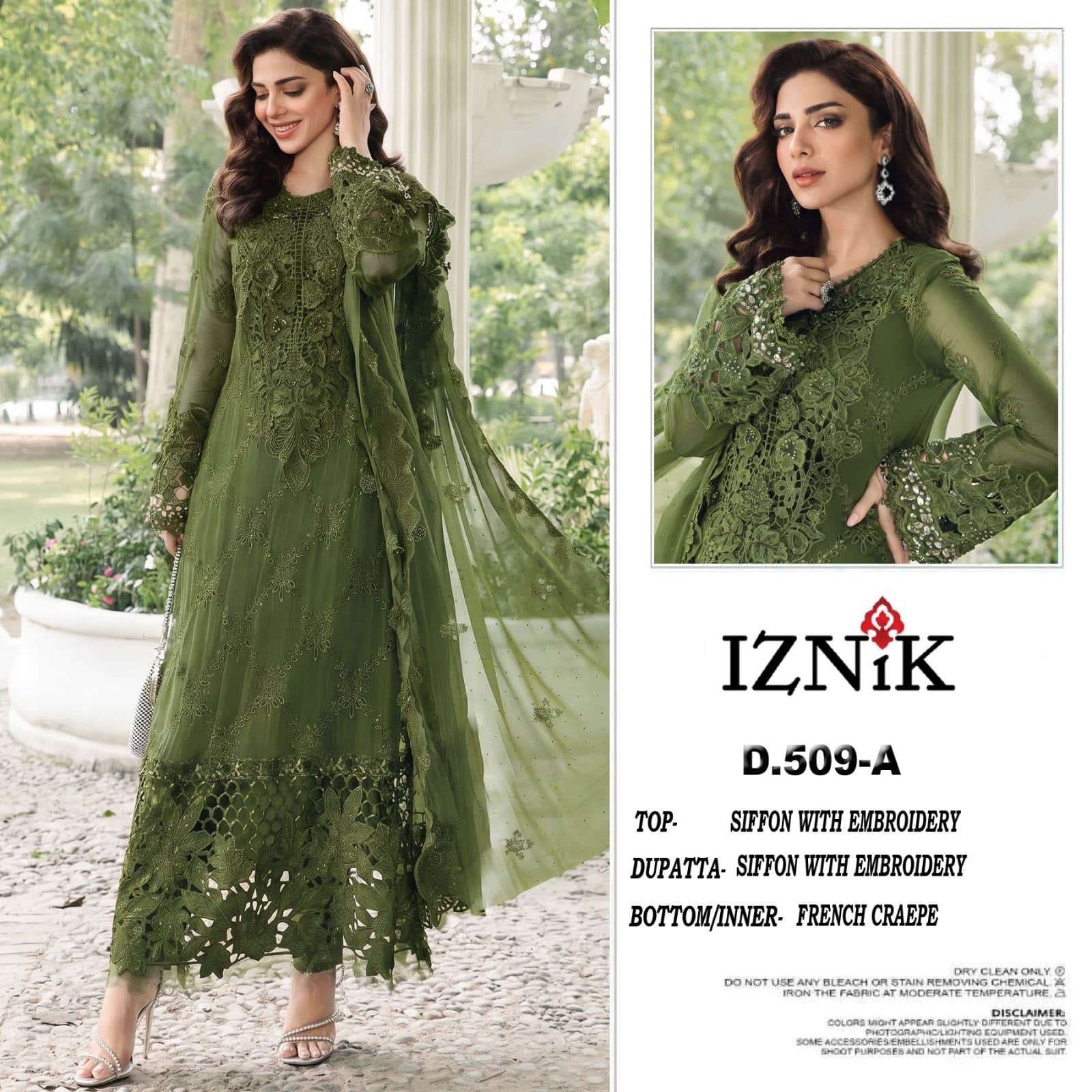 Iznik Fab A 509 Abcd Heavy Chiffon Salwar Suits Pakistani Concept