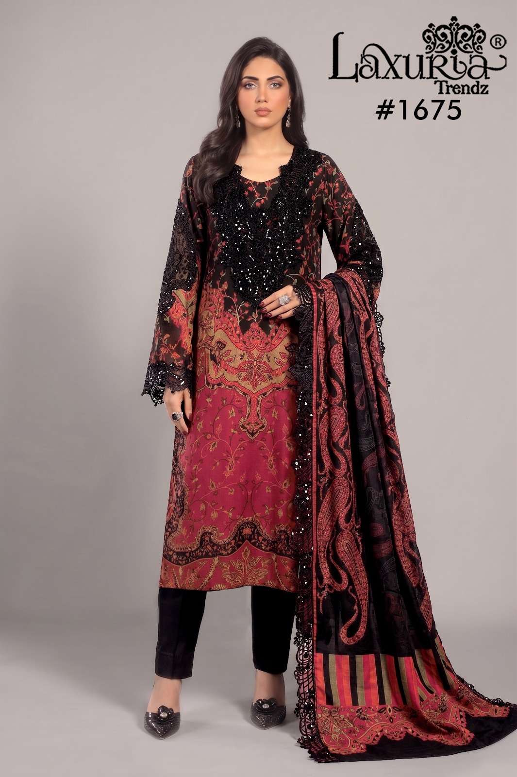 Laxuria Trendz Lt 1675 Pakistani Top Bottom Dupatta Set Exporters