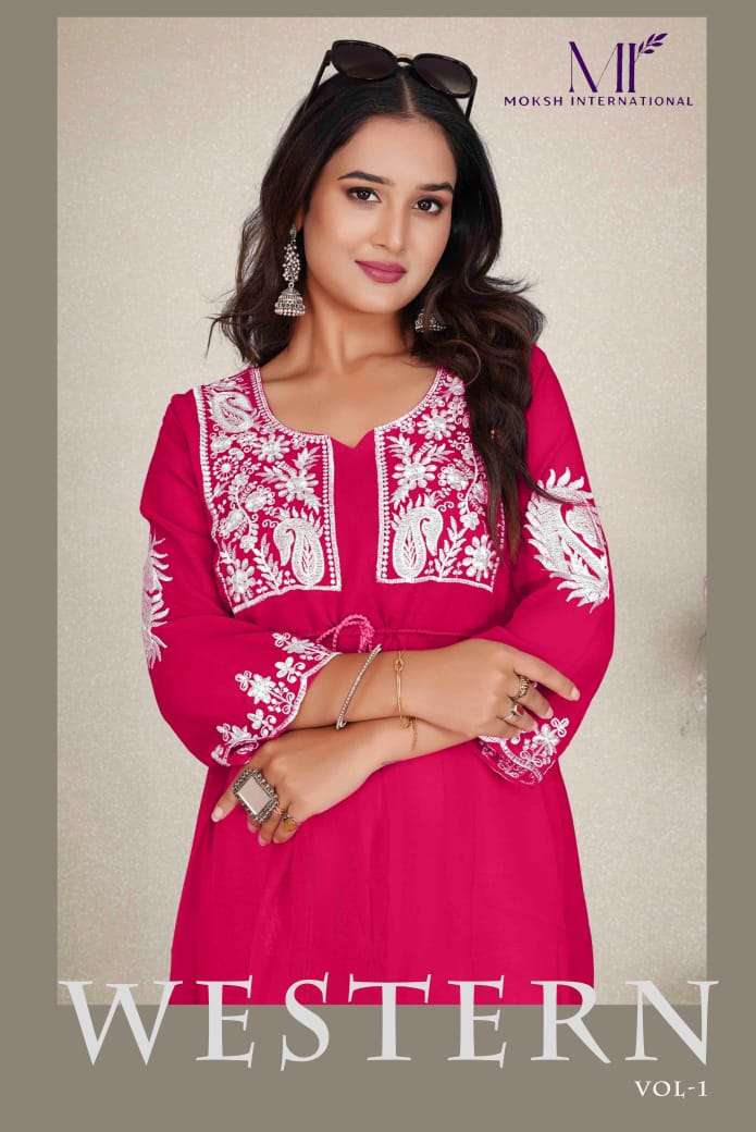 Moksh Western Vol 1 Ethnic Wear Ladies Kurta Catalog Exporters