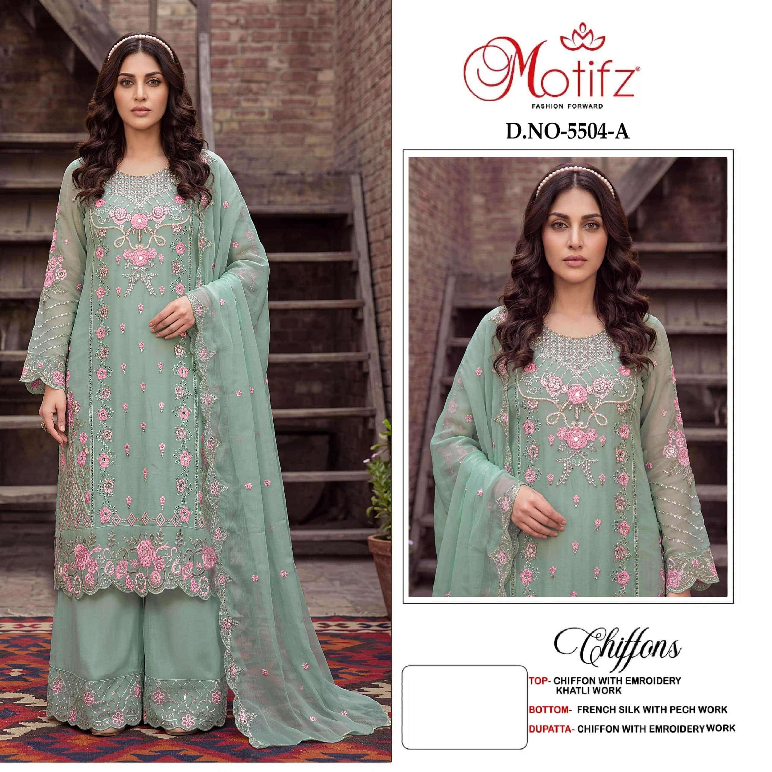 Motifz D 5504 Abcd Latest Designs Pakistani Suit Exporters
