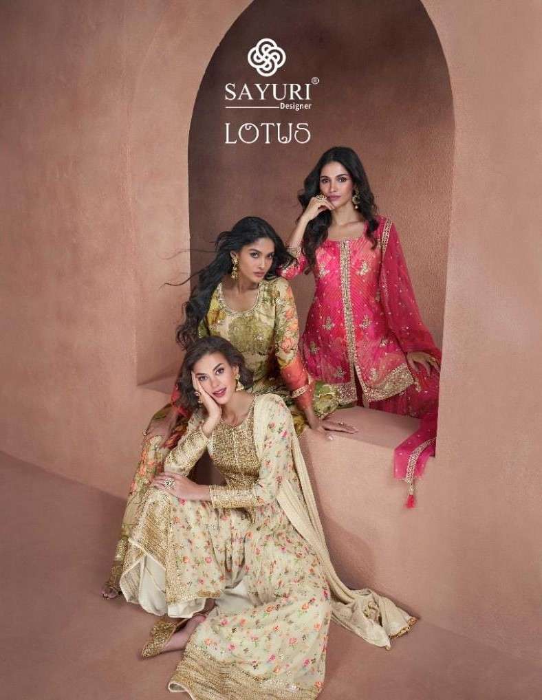 Sayuri Occasion Gold Designer Wedding Wear Gharara Dress Latest Collection