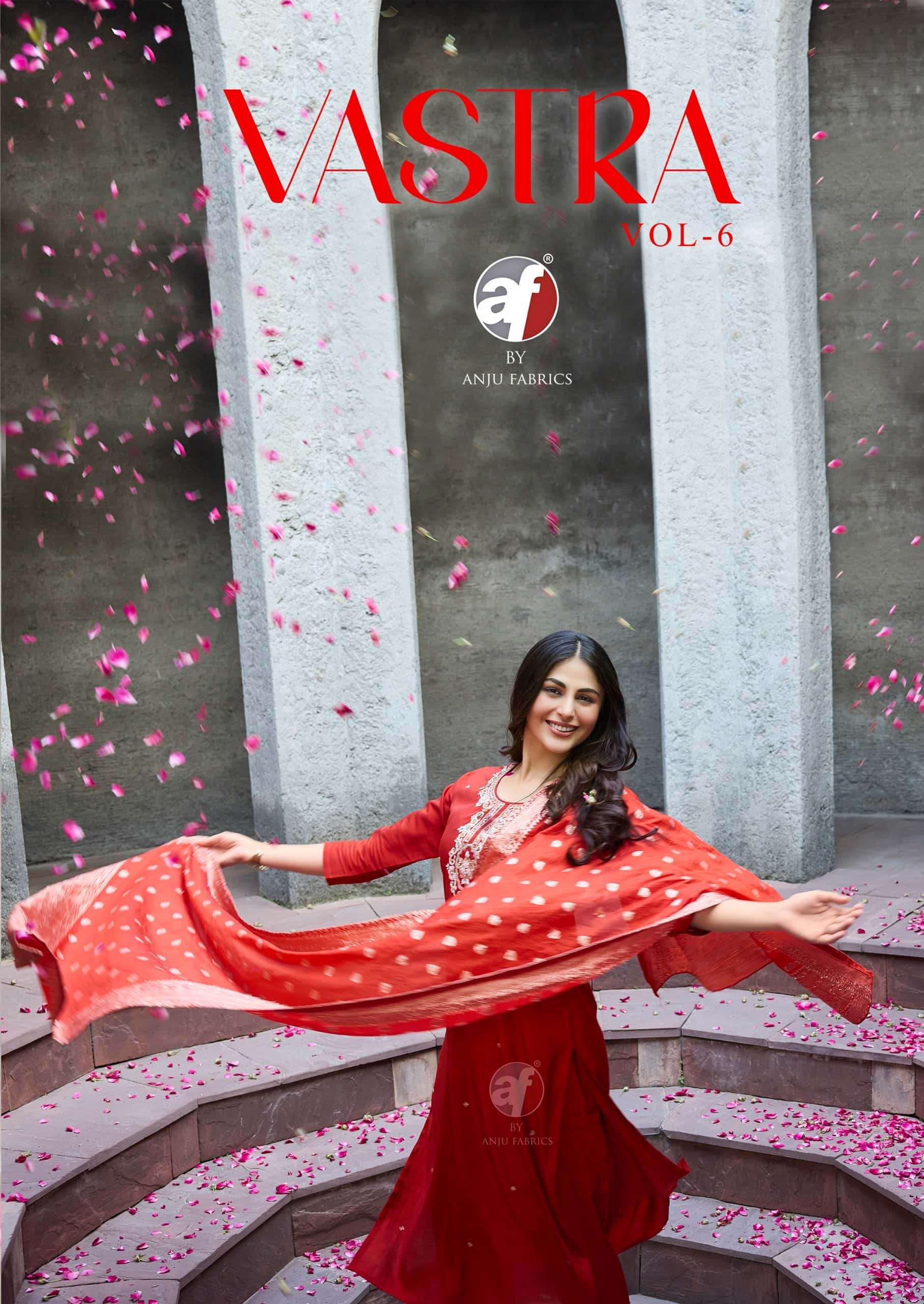 anju G 9876-78 BY ANJU FABRIC PURE TISSUE SHIMMER HANDWORK KURTI PANT