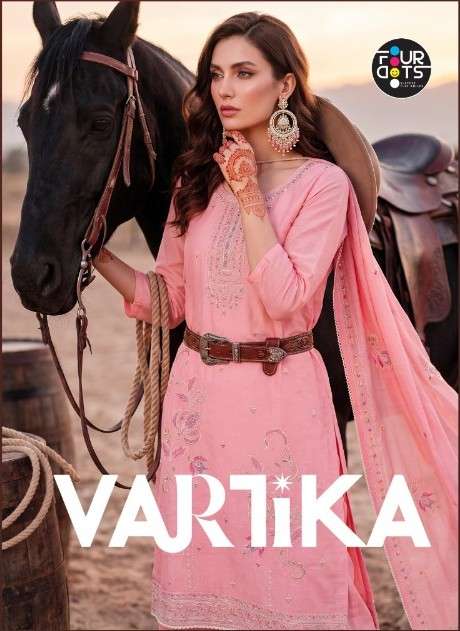 Triple Vartika Mal Chanderi Cotton Suit Catalog Wholesaler