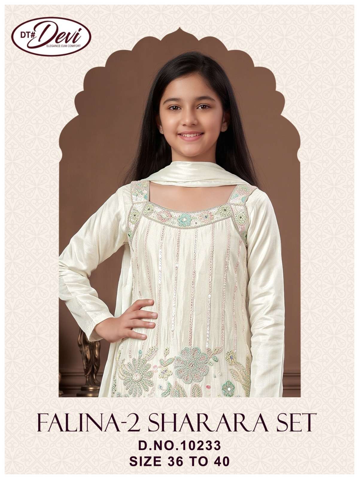Dt Devi Falina Vol 2 Partywear Style Sharara Dress Kids Wear Collection