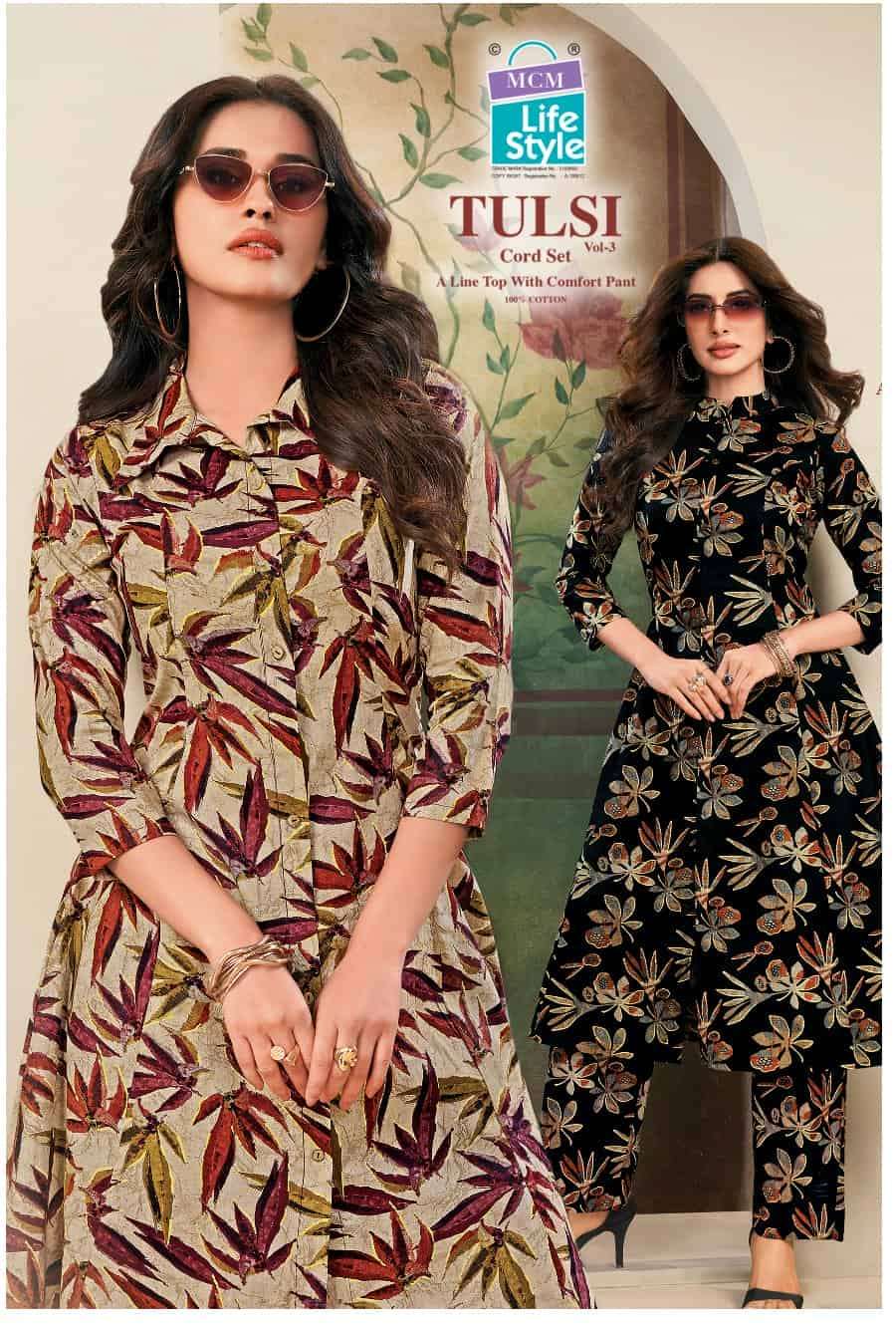 Mcm Lifestyle Tulsi Vol 3 Fancy A Line Top Bottom Pair Cord Sets Collection