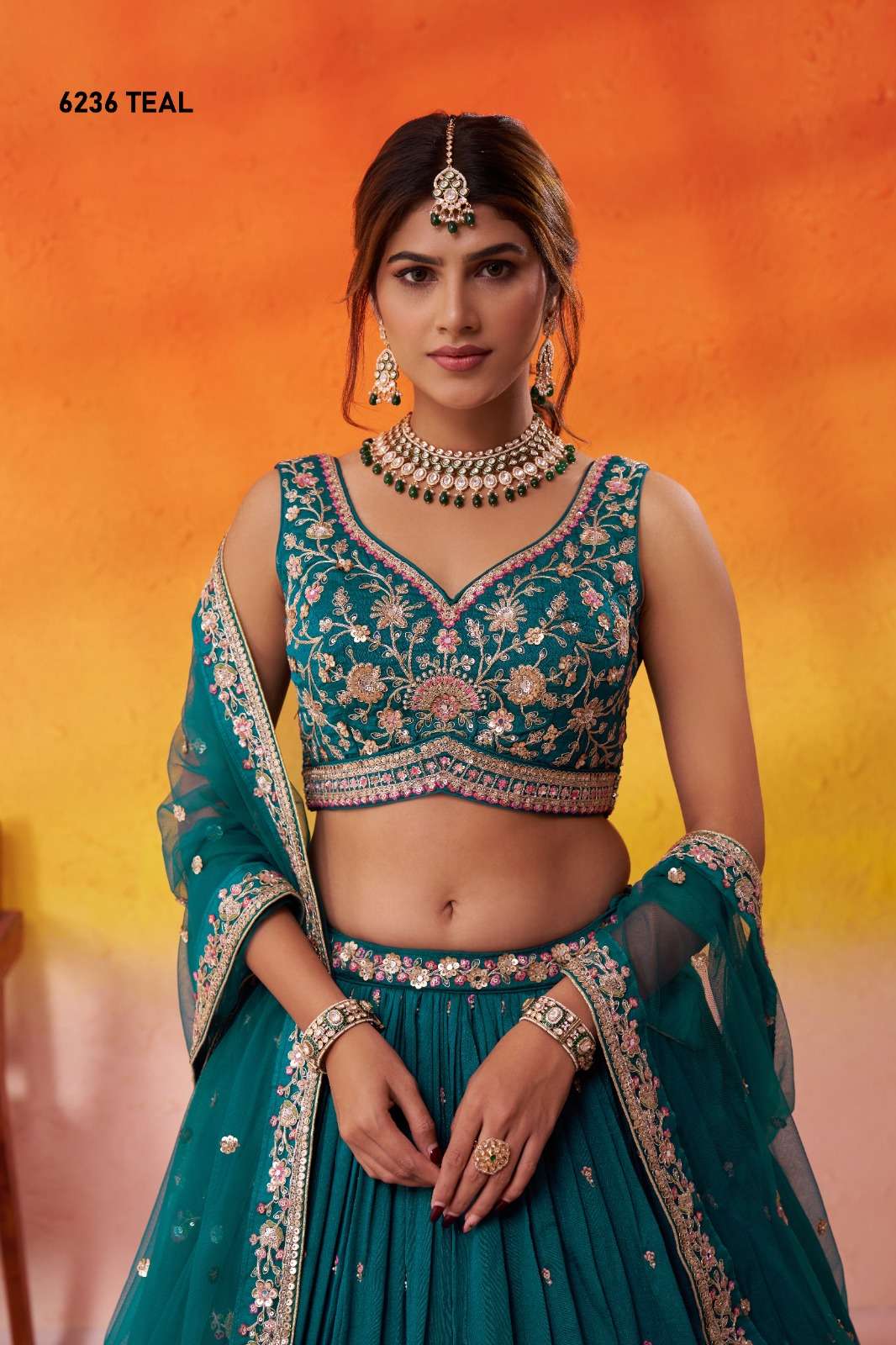 PF 6236 Colors Wedding Wear Georgette Lehenga Collection Exporters