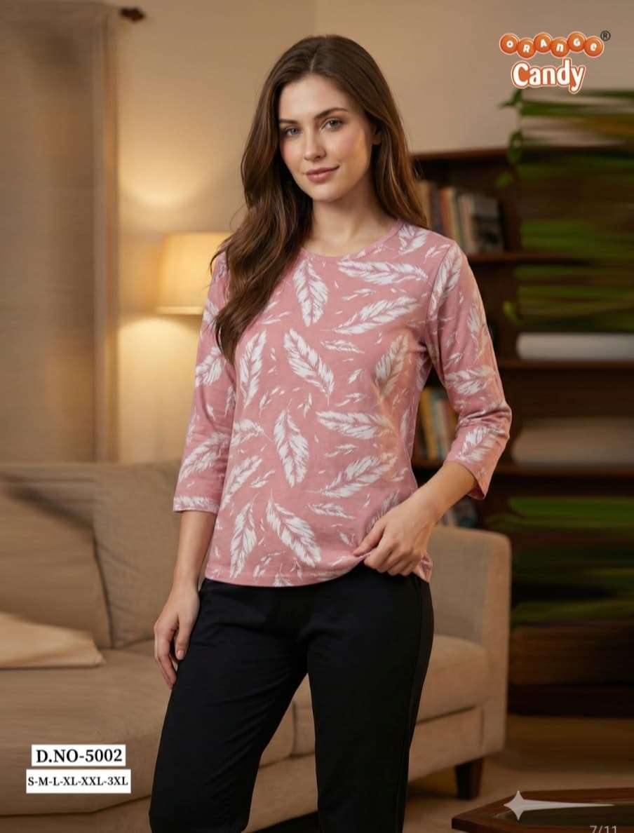Premium Night Suit D 5002 Printed Full Sleeves T Shirts Catalog Exporters