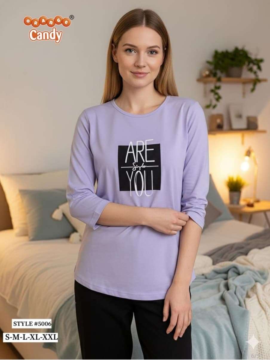 Premium Night Suit D 5006 Casual Wear T Shirts Ladies Collection