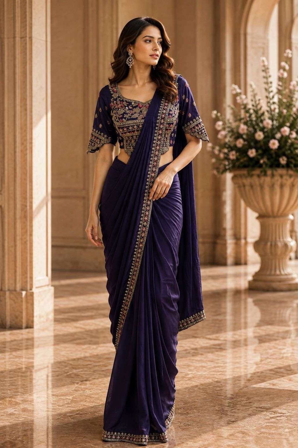 Amoha A555 Colors Ready Wear Designer Saree Collection Wholesaler