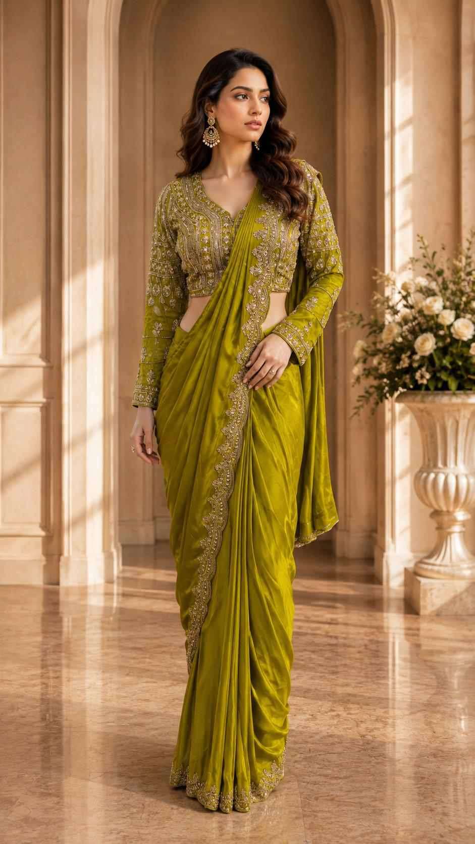 Amoha A578 Colors Party Wear Heavy Designer Drape Saree Collection Exporter