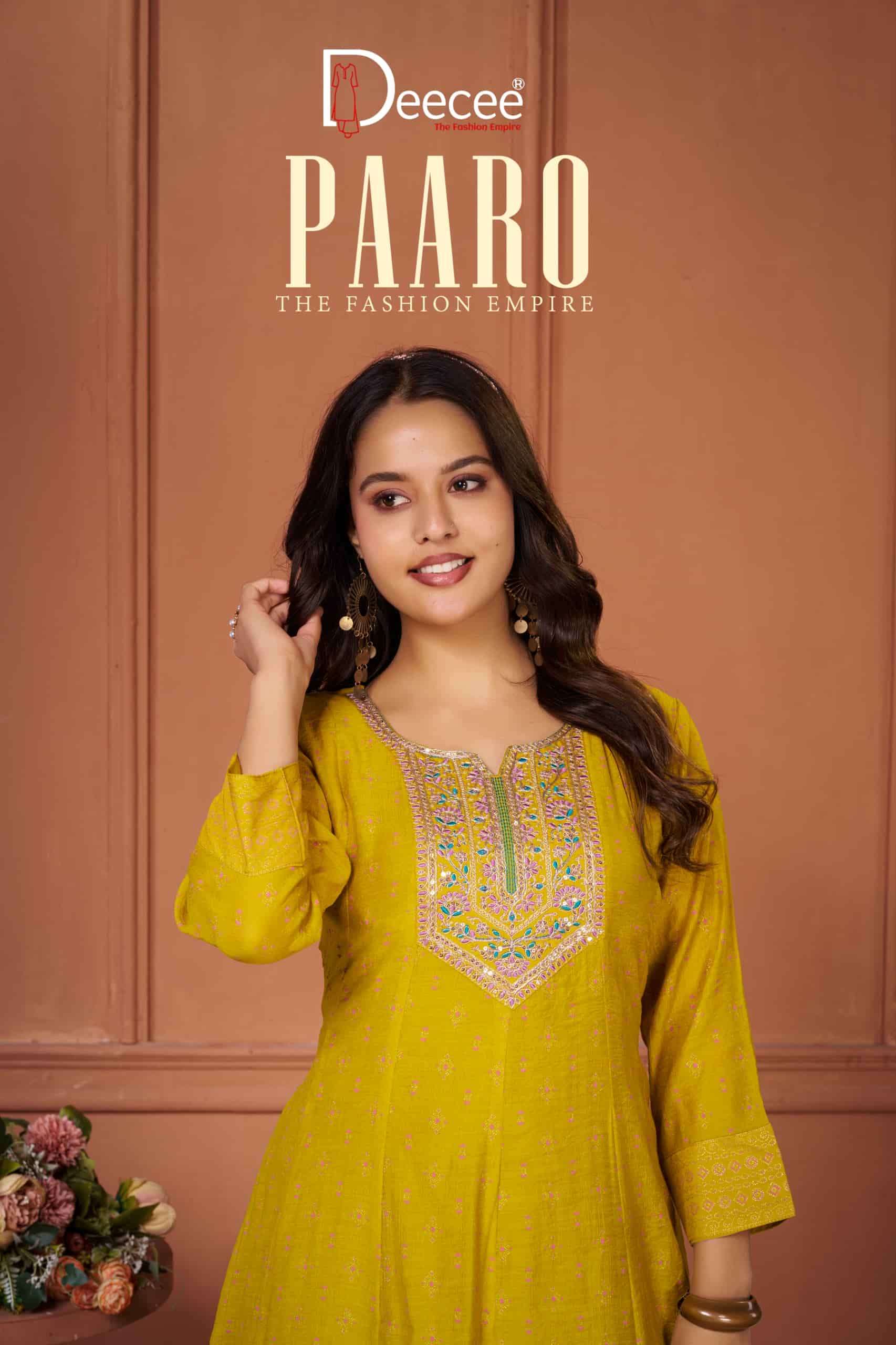 Dee Cee Paaro Fancy Chanderi Designs Kurti Catalog Exporters