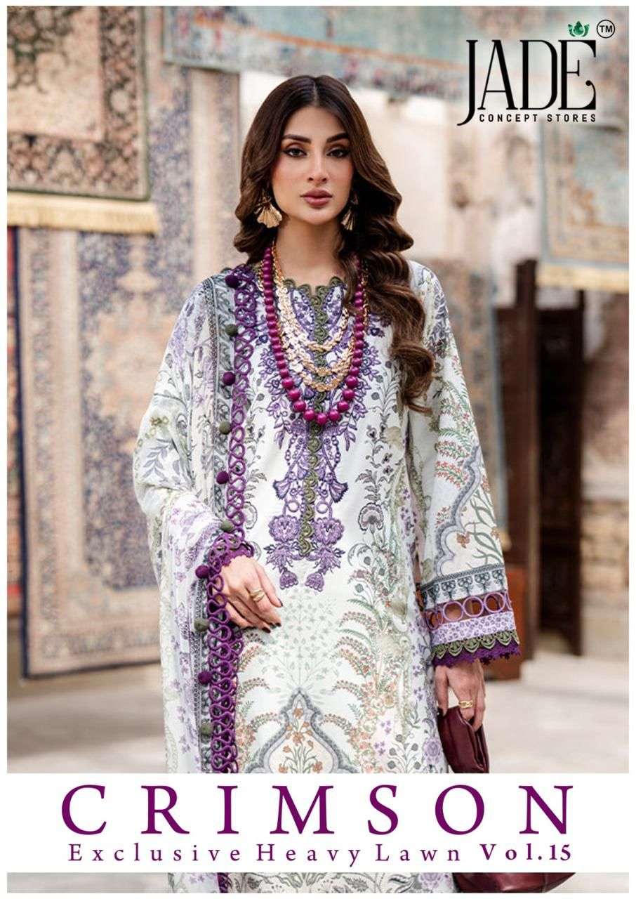 Jade Crimson Vol 15 Exclusive Heavy Lawn Readymade Suit Suppliers