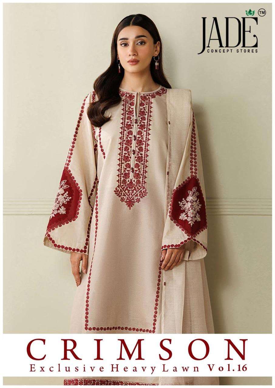 Jade Crimson Vol 16 Pure Heavy Lawn Salwar Suit Wholesales