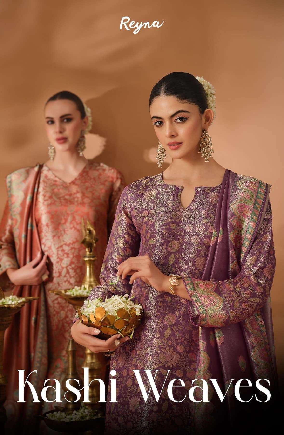 Reyna Kashi Weaves Pure Kanjivaram Silk Suit Catalog Wholesale Best Price