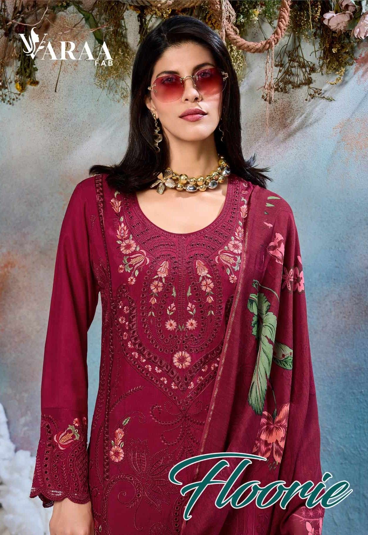 Varaa Floorie Designer Muslin Salwar Suit Latest Catalog Dealers