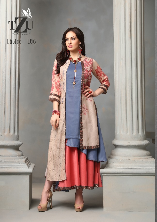 Brave Rayon Blue  Yellow Stitched Plain Double Layer Kurti  B1005 Price  in India Full Specifications  Offers  DTashioncom