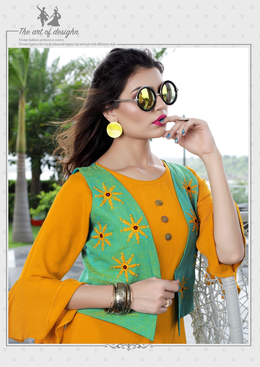 Ladies Designer Flair Jacket Style Kurti Decoration Material: Sequins at  Best Price in Mumbai | Meet Creation