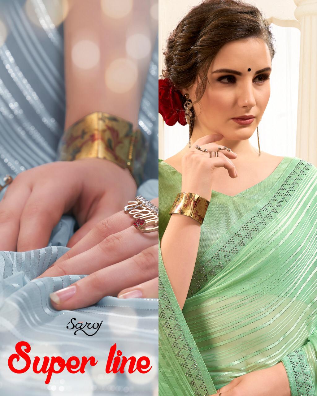 Saroj Sarees Super Line Georgette stylish fancy saree collection online