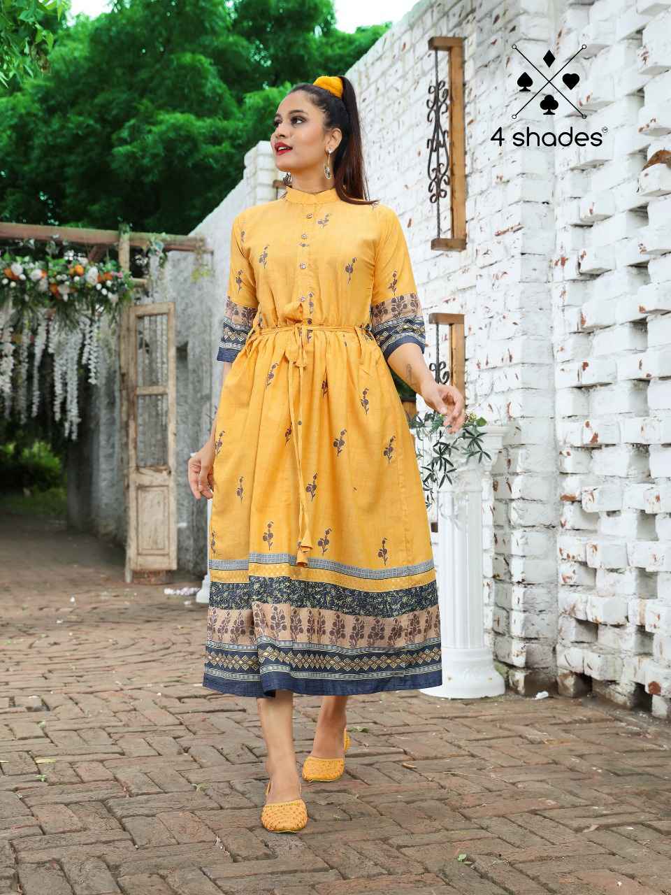 Buy Indi Bargain Cotton Kurti Design, Latest Kurti Design, Full Length  Angrakha Style Kurtas/Kurtis for women at Amazon.in