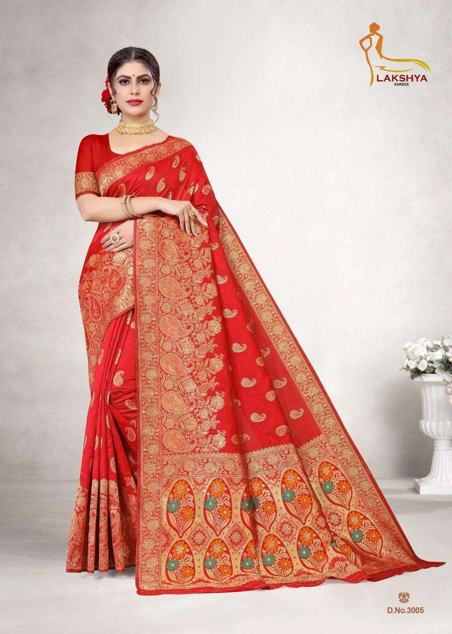 Lakshya Vidya Vol 3 Jacquard Silk Saree catalog Wholesaler