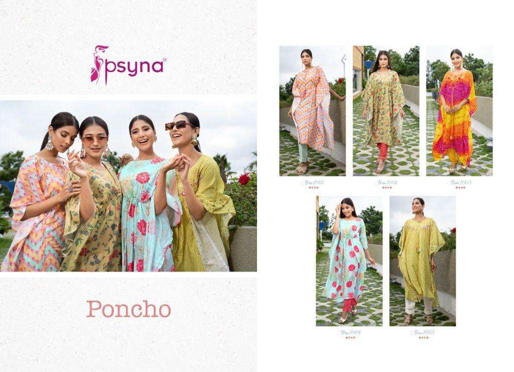 Psyna Poncho Vol 2 Kaftan Kurti with Pant Wholesale Catalog 6 Pcs -  Suratfabric.com