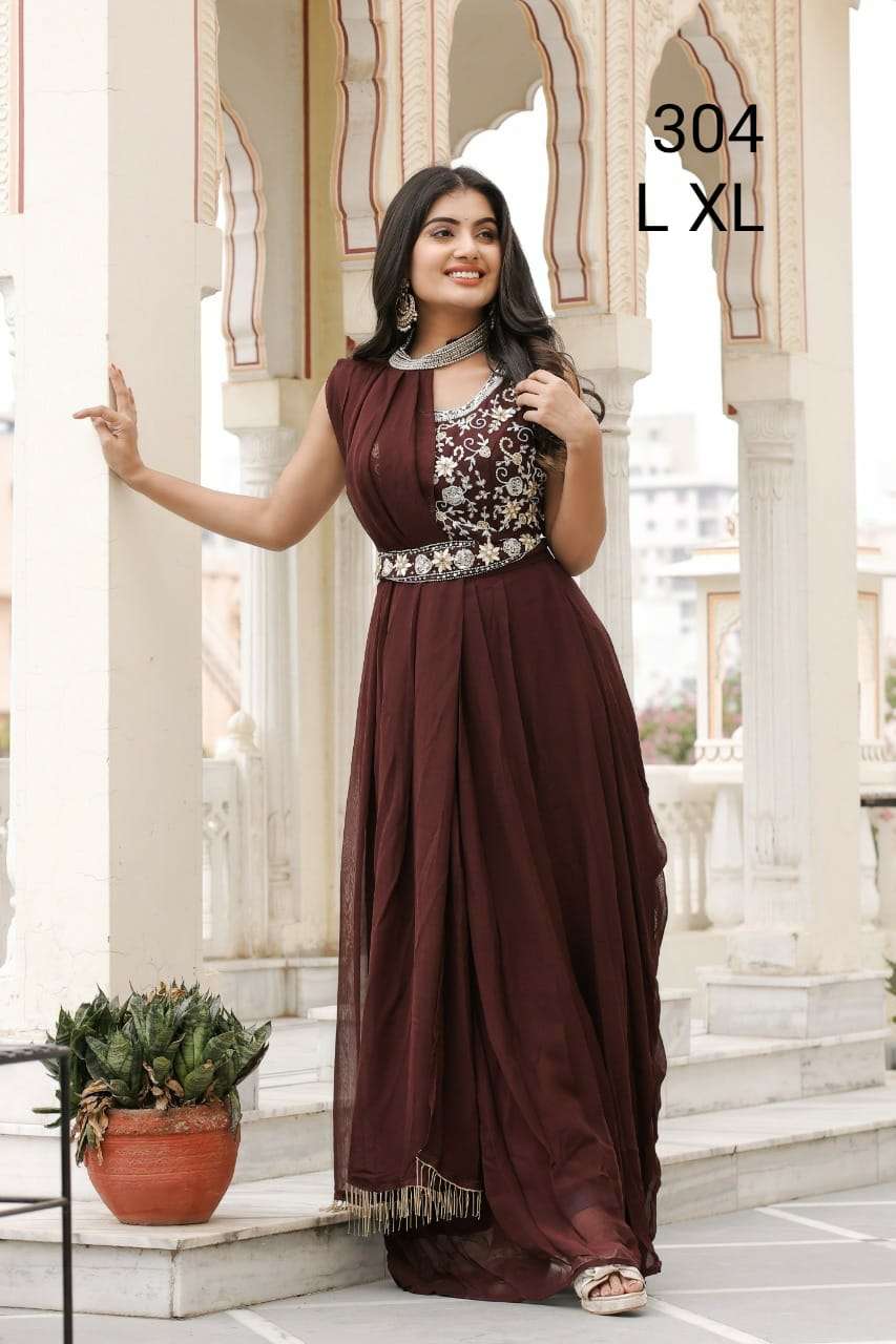 Buy MISS INDIA - WESTERN GEORGETTE GOWN WITH FANCY NECK PATTERN at INR 550  online from Inli Exports Party Wear Kurtis : MISS INDIA- BLACK