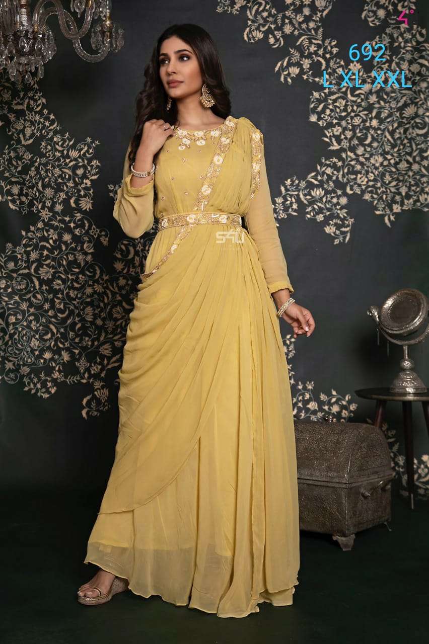 PAAKHI GOLD BY AASHIRWAD GEORGETTE NEW UNIQUE STYLISH EXCLUSIVE LATEST  DESIGNER WEDDING PARTY WEAR FANCY DRESSES BUY ONLINE AT BEST RATE IN INDIA  UK  Reewaz International  Wholesaler  Exporter of