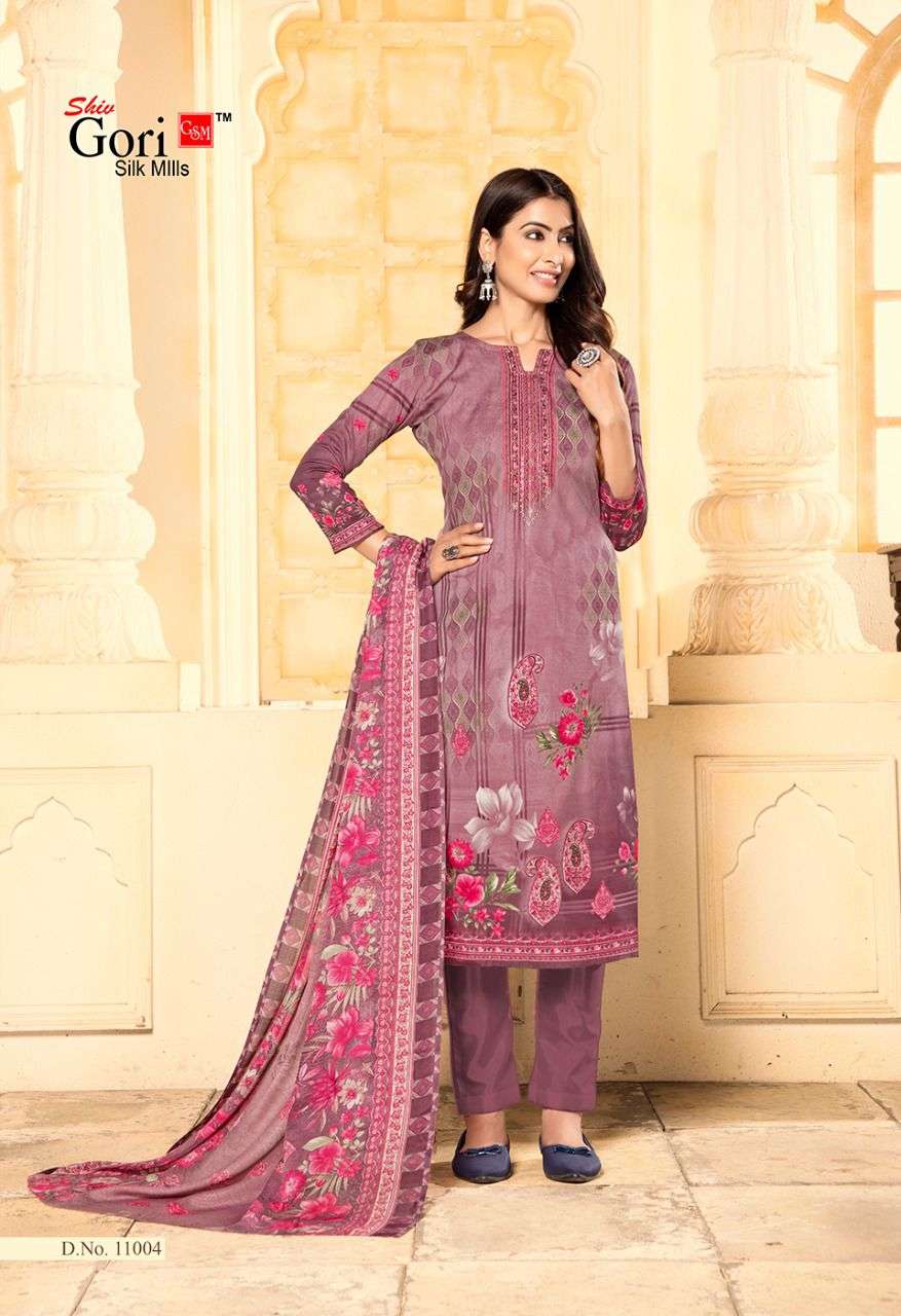 Shiv Gori Silk Mills Pakiza Vol 11 Karachi Print Dress material catalog ...