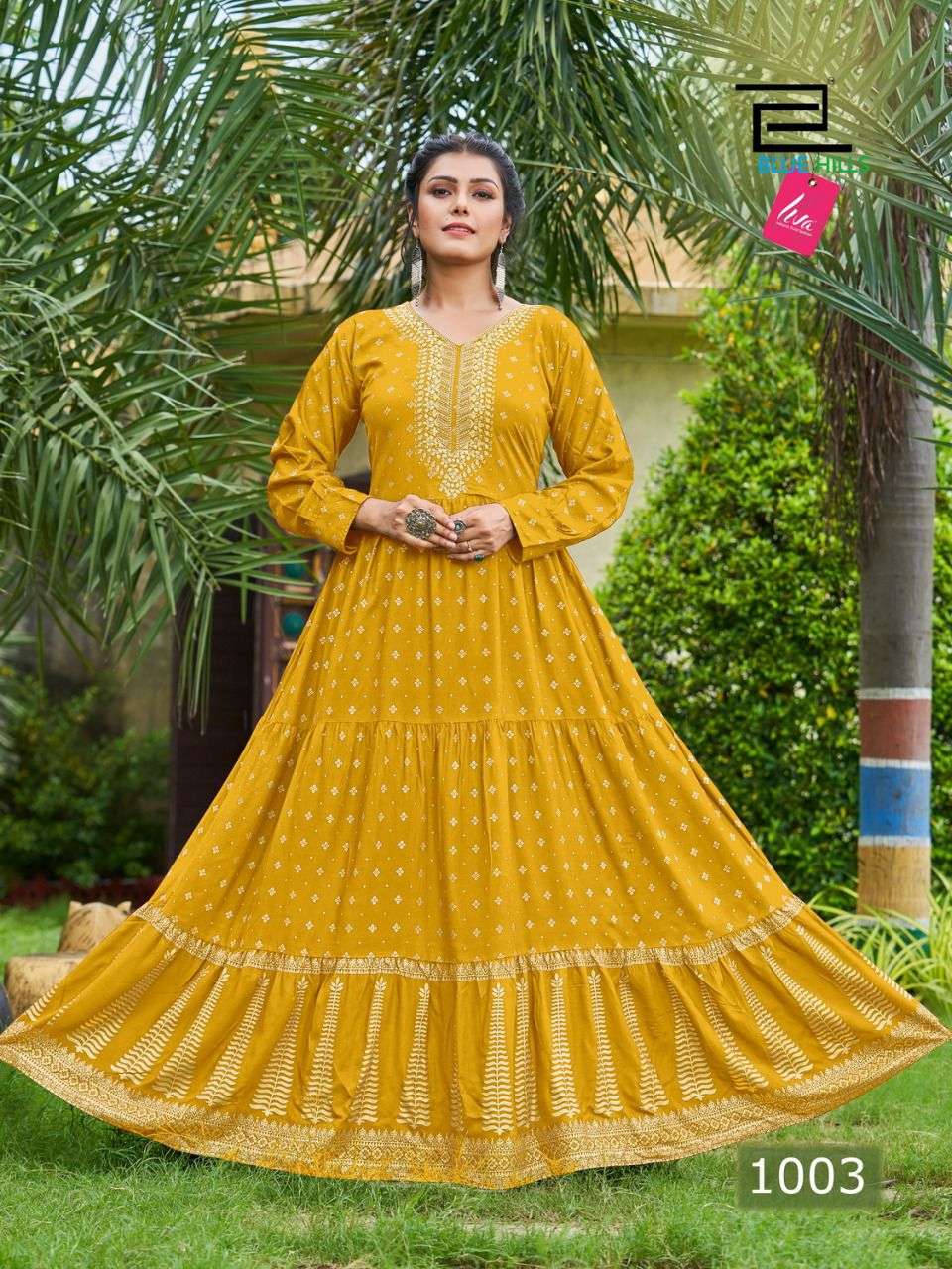 Buy Women's Rayon Anarkali Kurta |Maxi Gown Style| (Yellow-XL) at Amazon.in