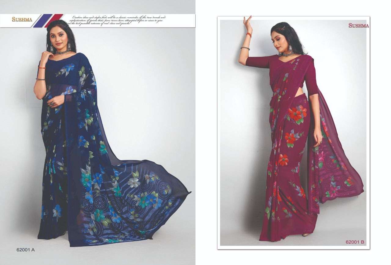 Sushma Panache Catalog Floral Printed Saree Catalog Dealer