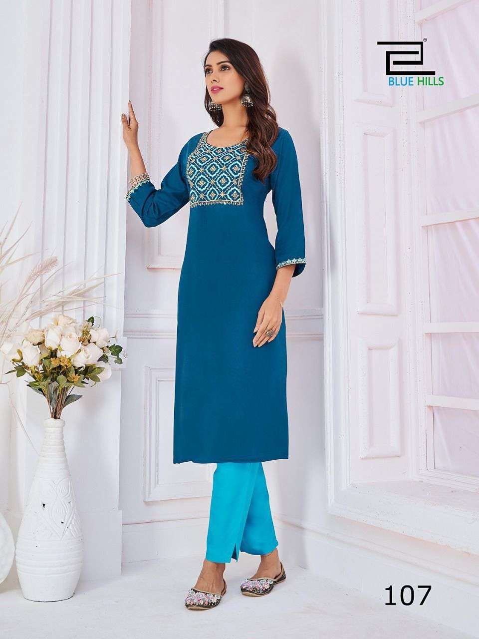 COLLEGE GIRL BY ASIWHOLESALE 8521-A TO 8521-F SERIES RAYON HANDWORK KURTIS