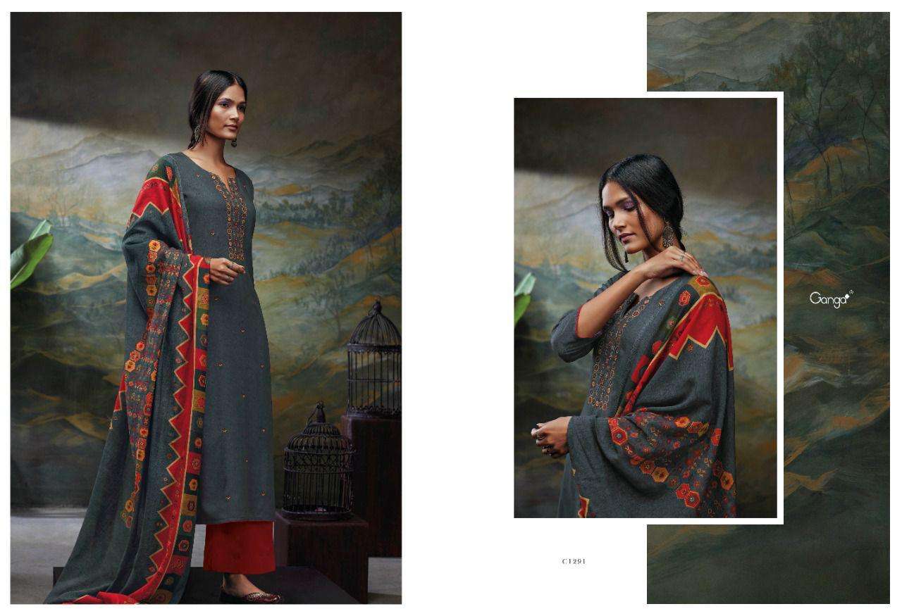 ganga anala 1265 premium wool pashmina salwar kameez catalogue wholesale  price