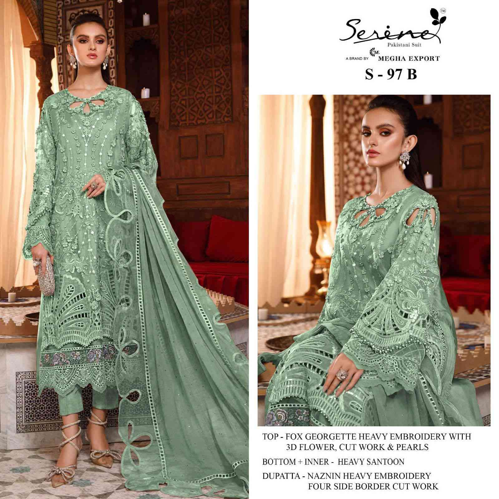 Megha Exports S 97 B Cut Work Designs Pakistani Suit Exports