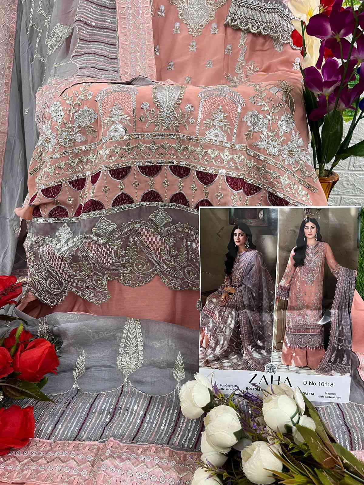 Zaha 10118 Festive Collection Pakistani Dress Exporter