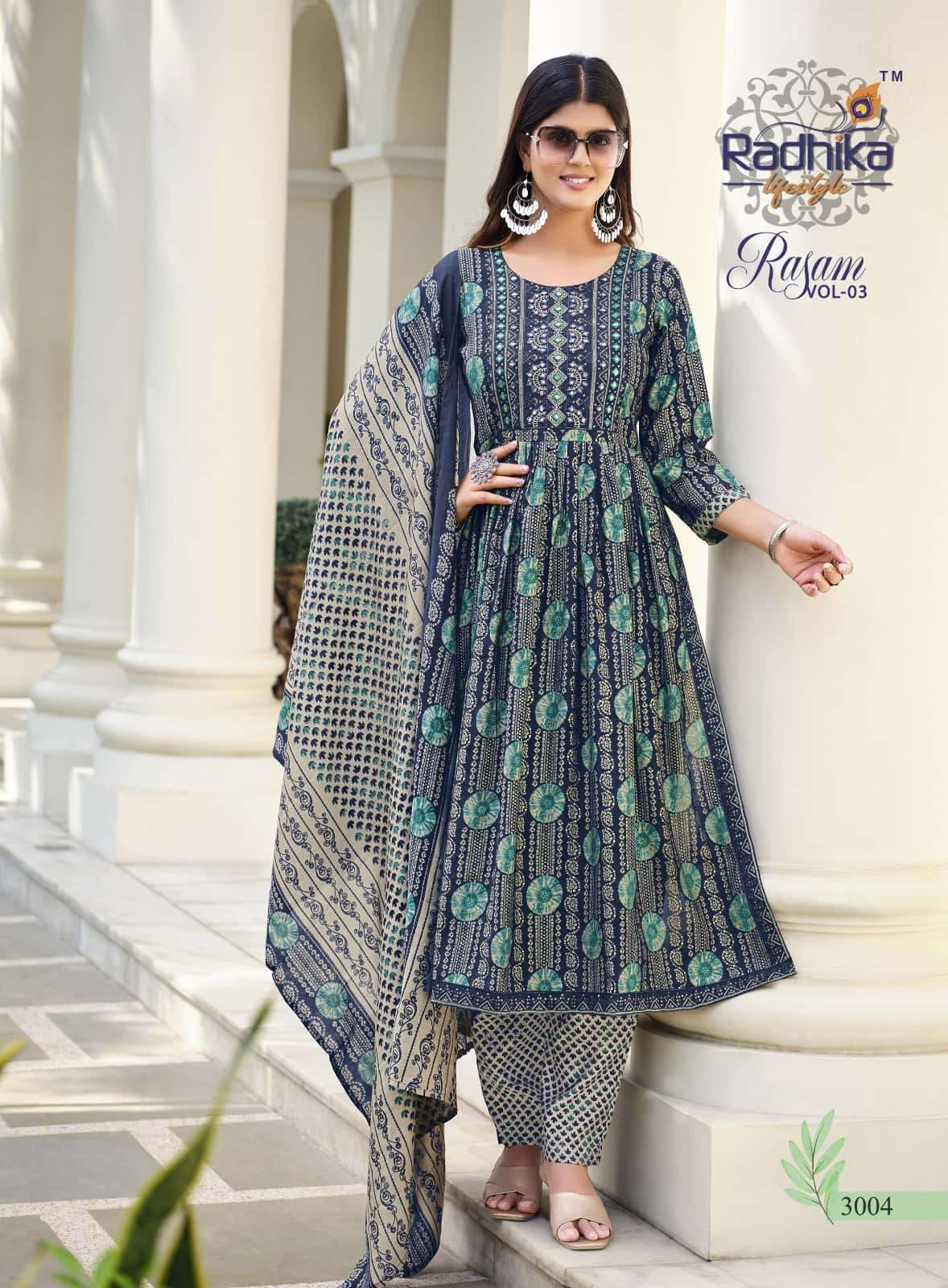 Radhika Lifestyle Rasam Vol 3 Fancy Nayra pattern Readymade Dress Designs