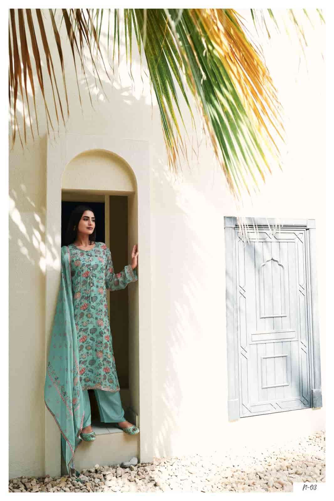 大型 NEW ETHNIC Seidea Print Design White Ethnic Motif Printed Chiffon Long Dress With Dori