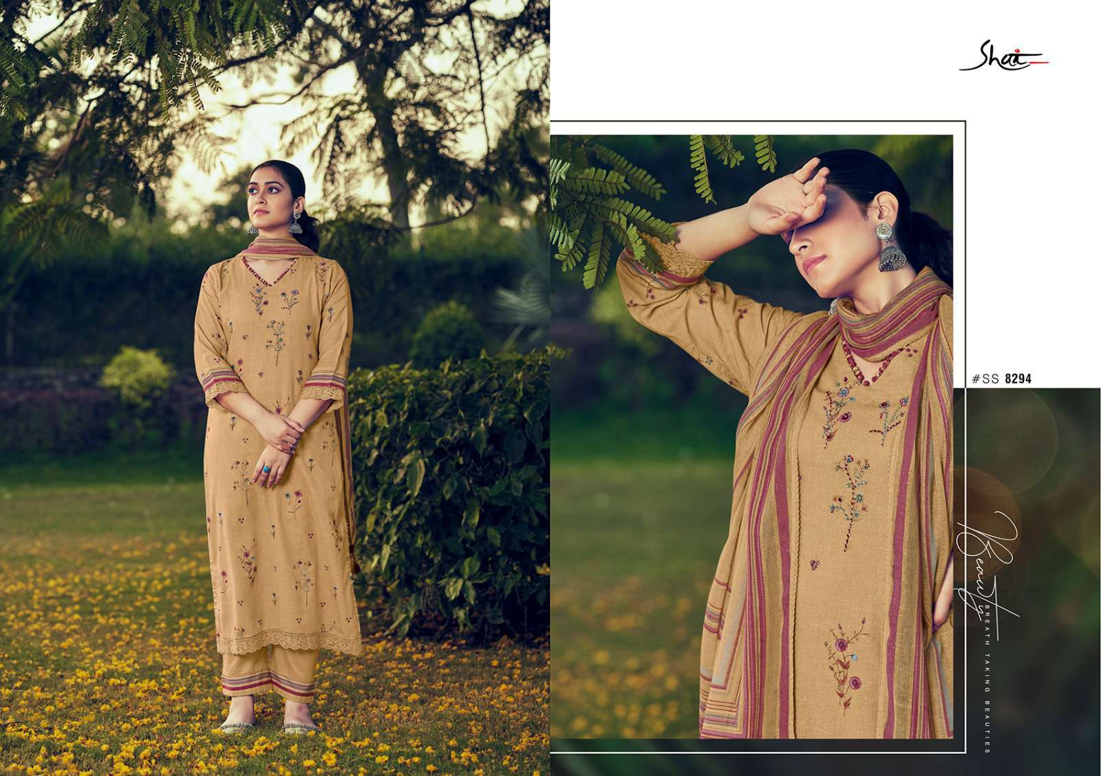 Jay Vijay Shai Savera Exclusive Digital Style Pure Linen Suit Catalog