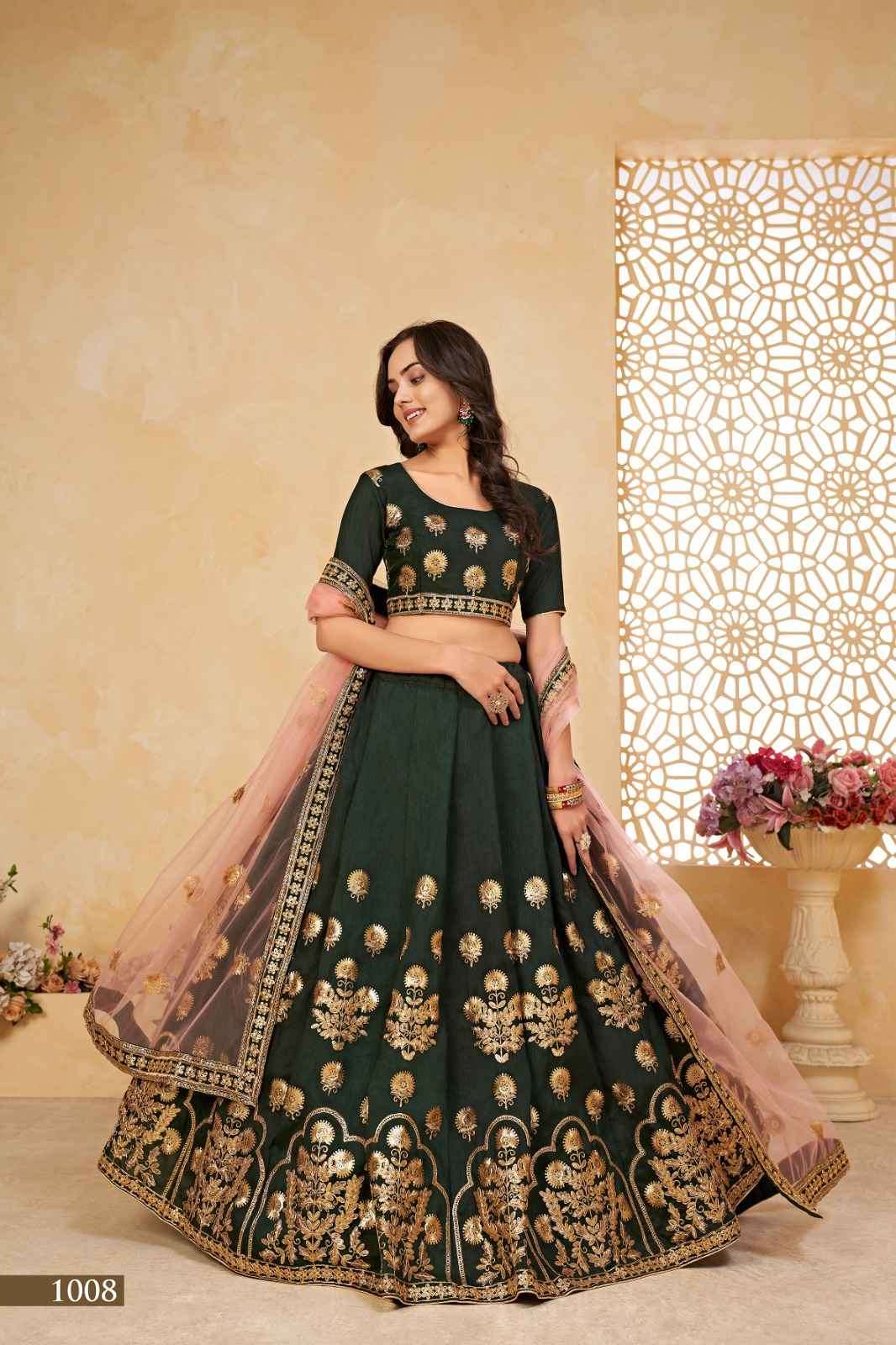 Buy For Mehndi Function Green Net Lehenga Choli | Appelle Fashion