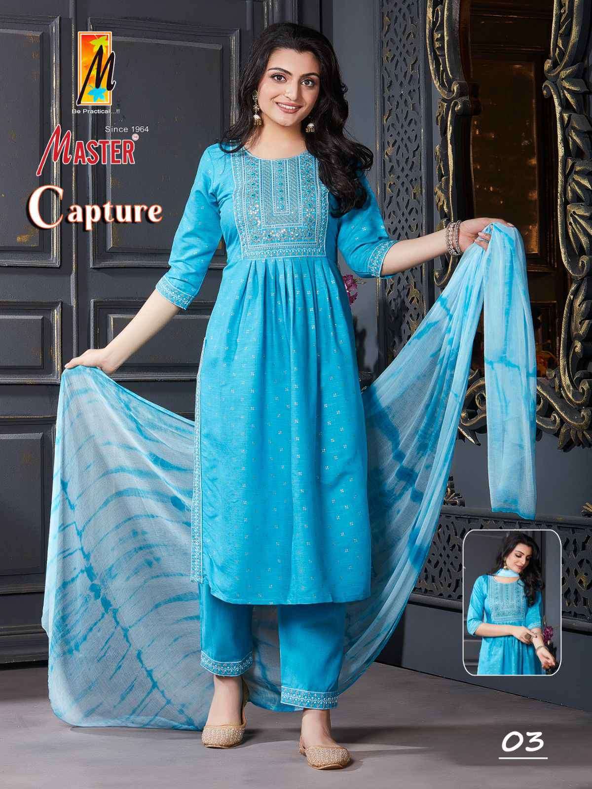 Master Capture Fancy Readymade Nayra Cut Dress Catalog Wholesaler