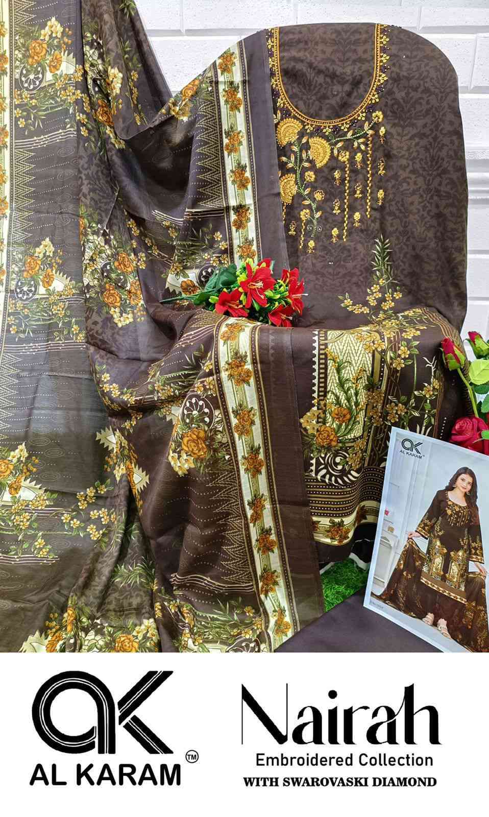 Al Karam Nairah Digital Karachi Print Cotton Salwar Kameez Catalog Exporter