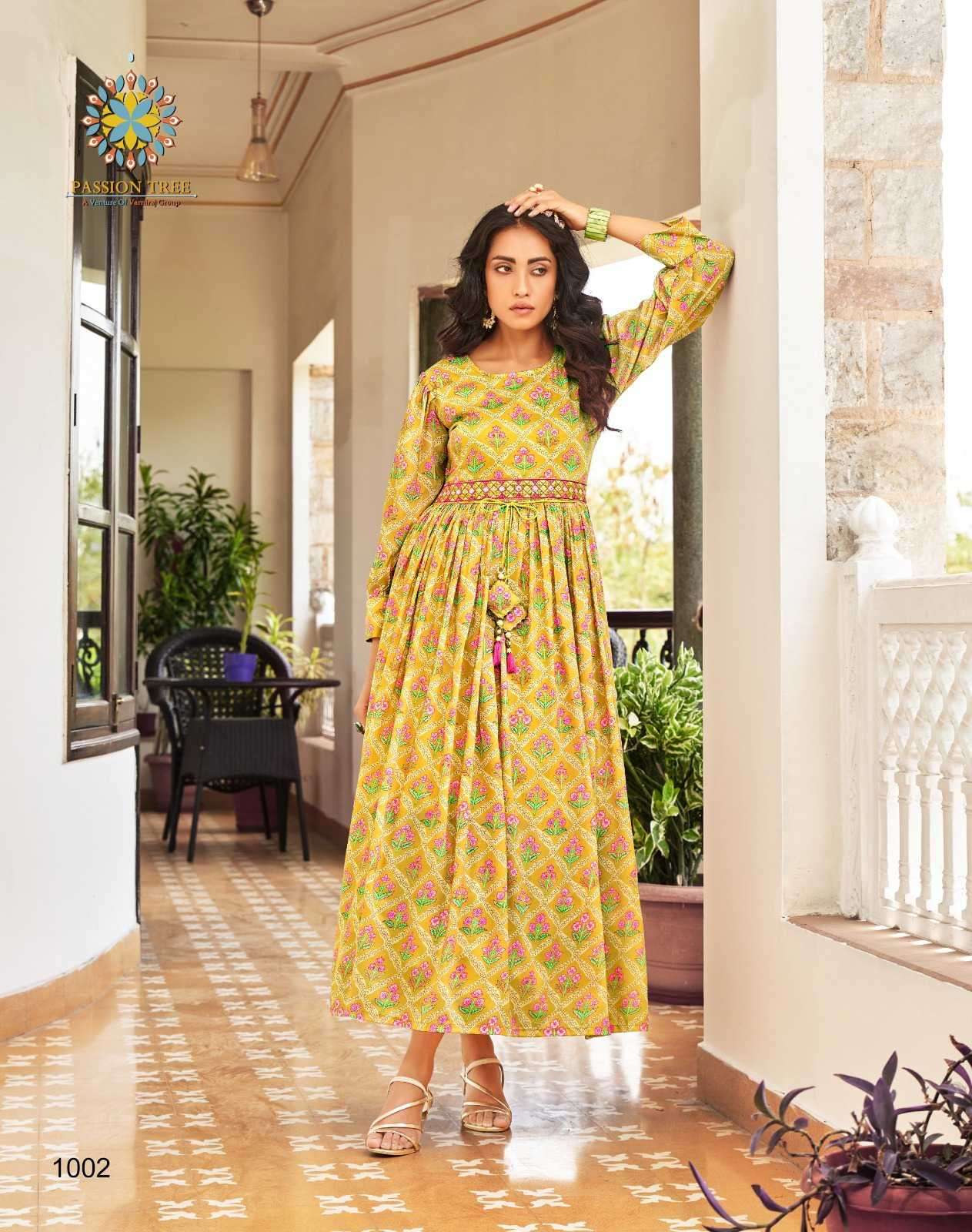 Yellow designer kurti - New India Fashion