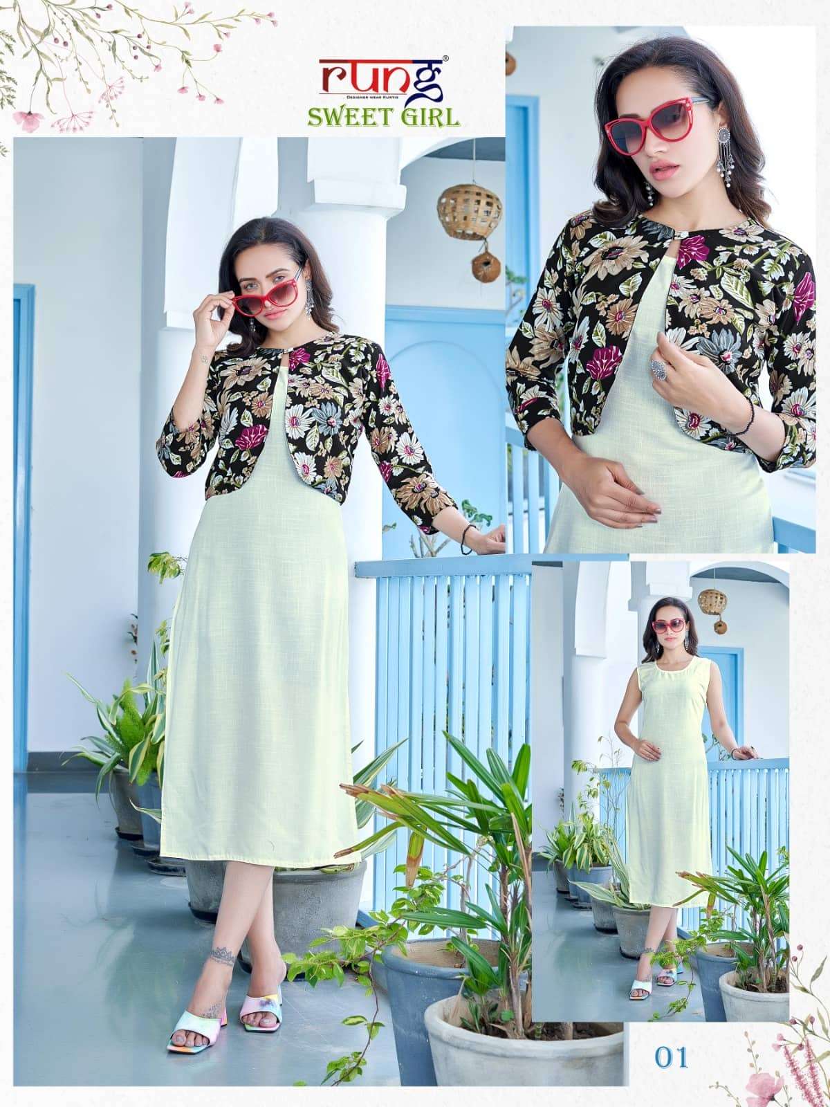 Buy Brask India Anarkali Kurti with Jacket for Women and Girls Printed  Rayon Online at Best Prices in India - JioMart.