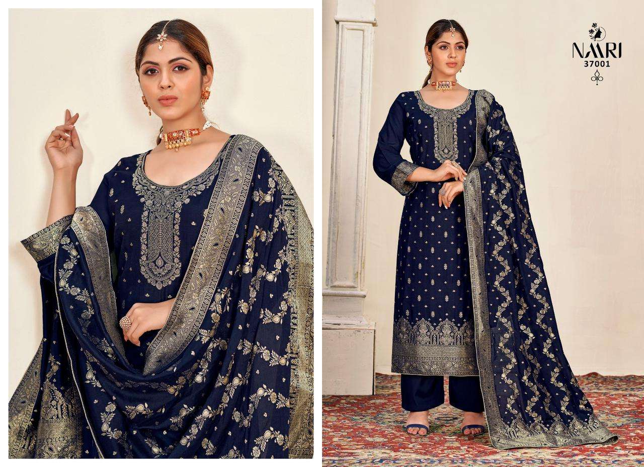 Naari Huma Vol 2 Exclusive Muslin Jacquard Ladies Suit Catalog Dealer