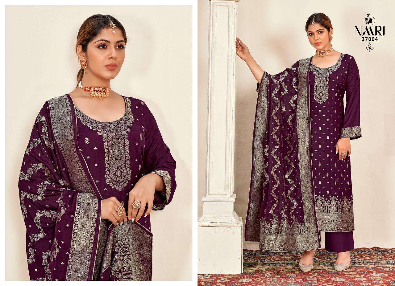 Naari Huma Vol 2 Exclusive Muslin Jacquard Ladies Suit Catalog Dealer