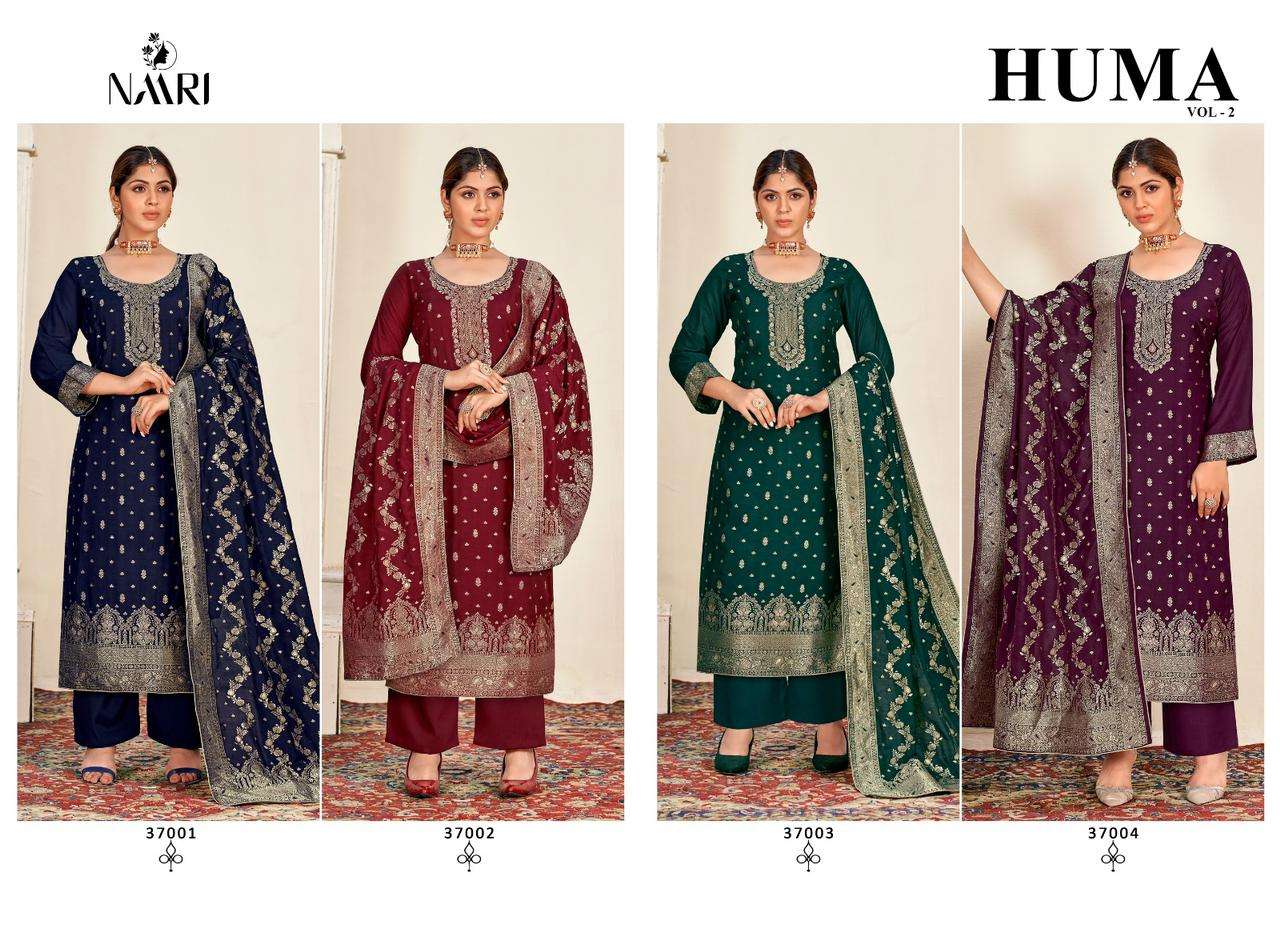 Naari Huma Vol 2 Exclusive Muslin Jacquard Ladies Suit Catalog Dealer