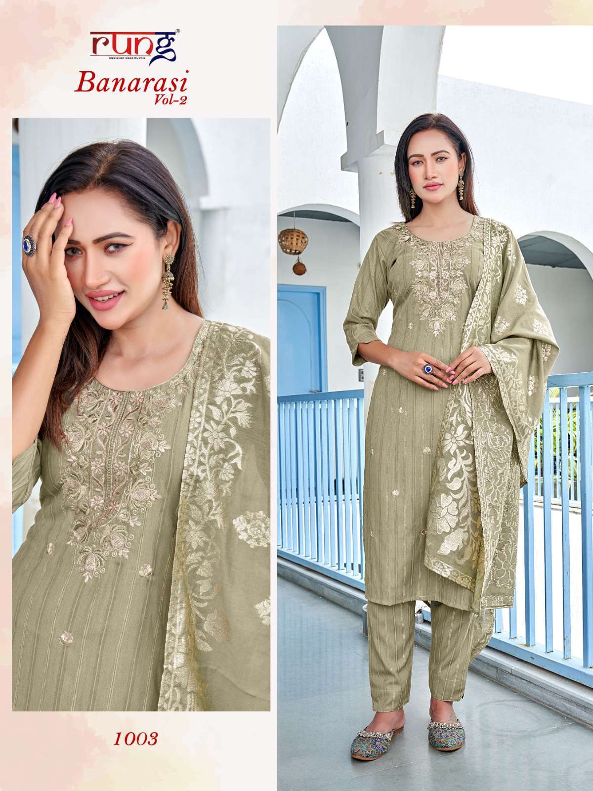 Buy Voluptuous Banarasi Silk Peach Readymade Suit | Punjabi Patiala Suits