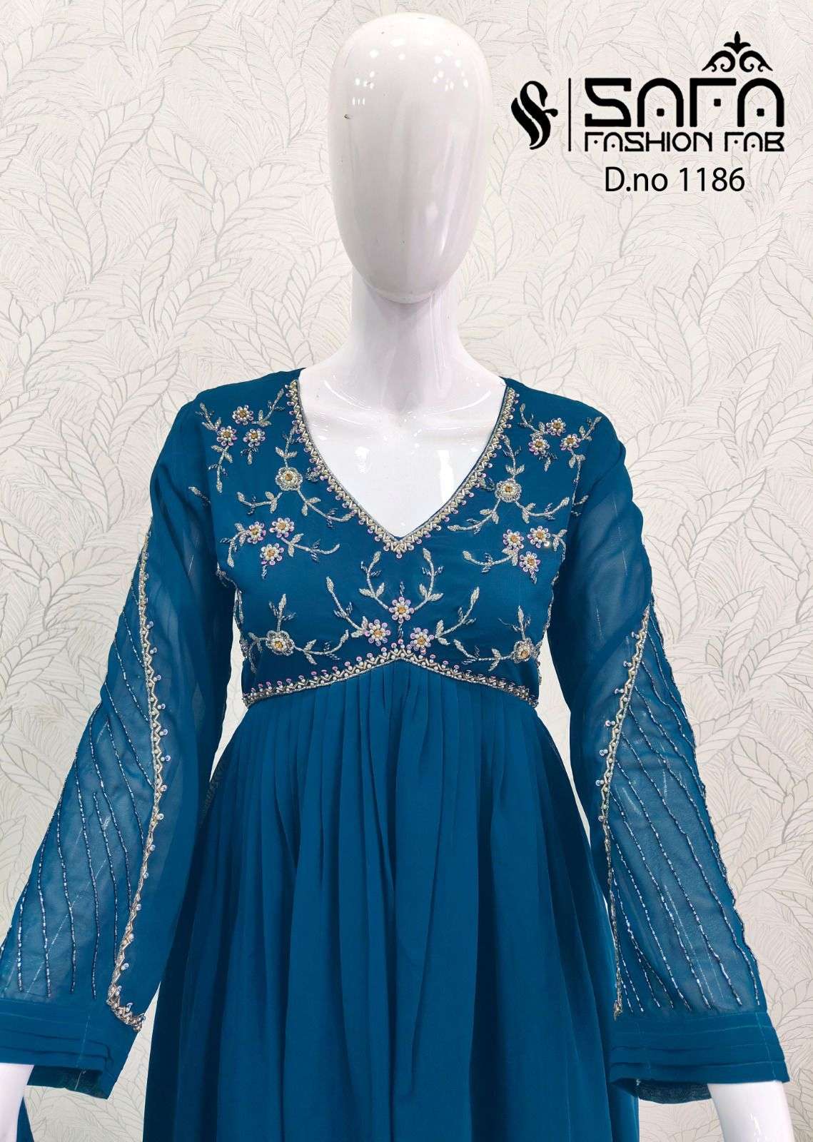 Pakistani Flared Blue Anarkali Kurta Kurti Bollywood Style Gown Partywear  Suit | eBay