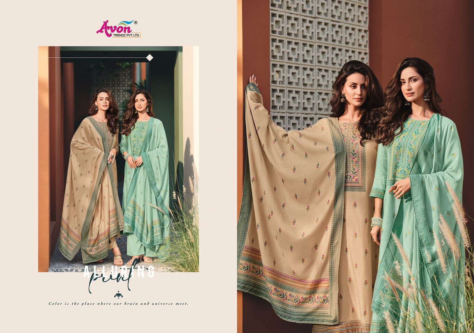 Avon trends Mausam Vol 2 Pashmina SUit Catalog Wholesale Dealer