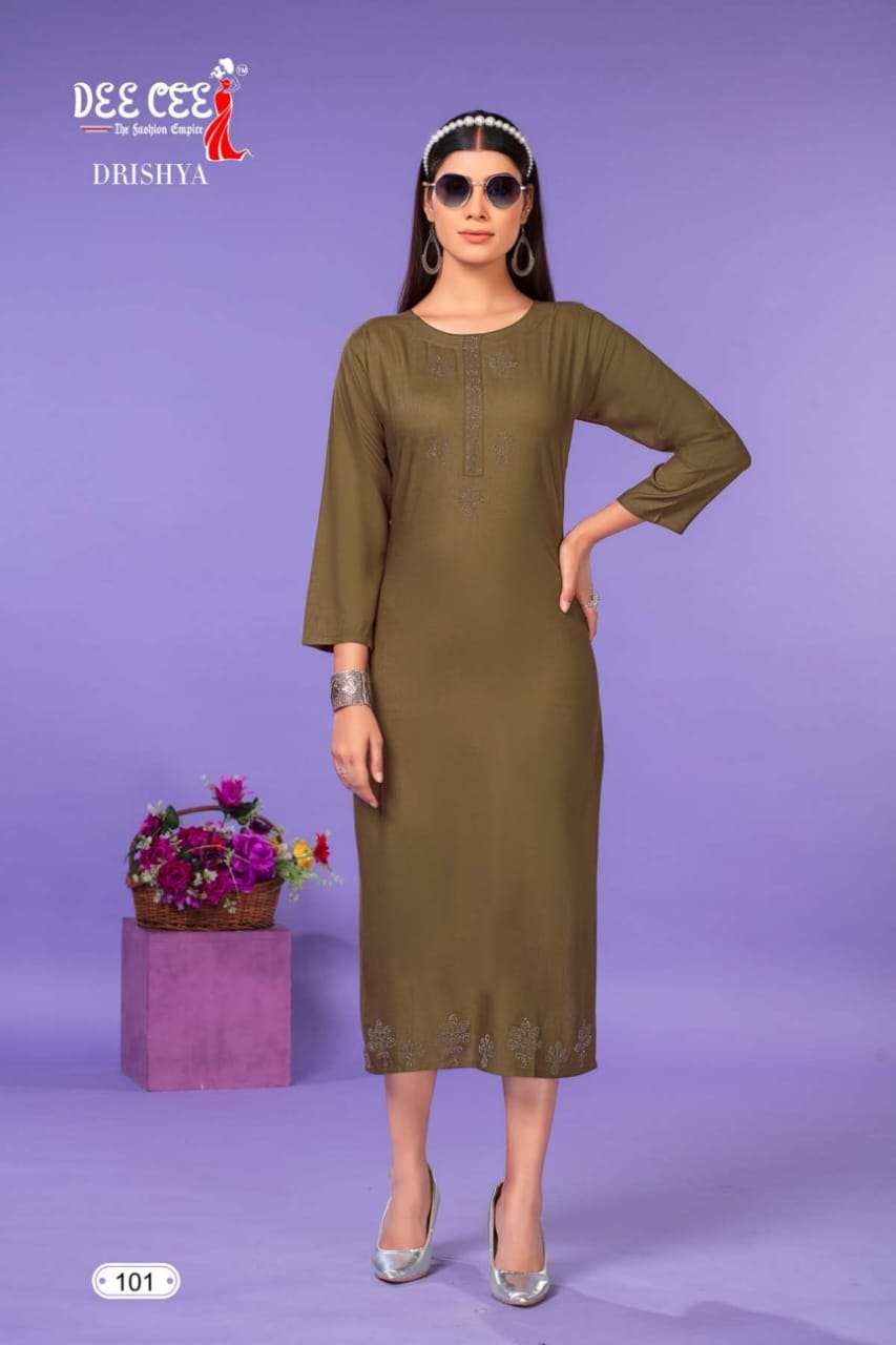 Buy Olive Green Modal Rayon A-Line Kurti Dress Online in India | Plain kurti  designs, Silk kurti designs, Simple kurti designs
