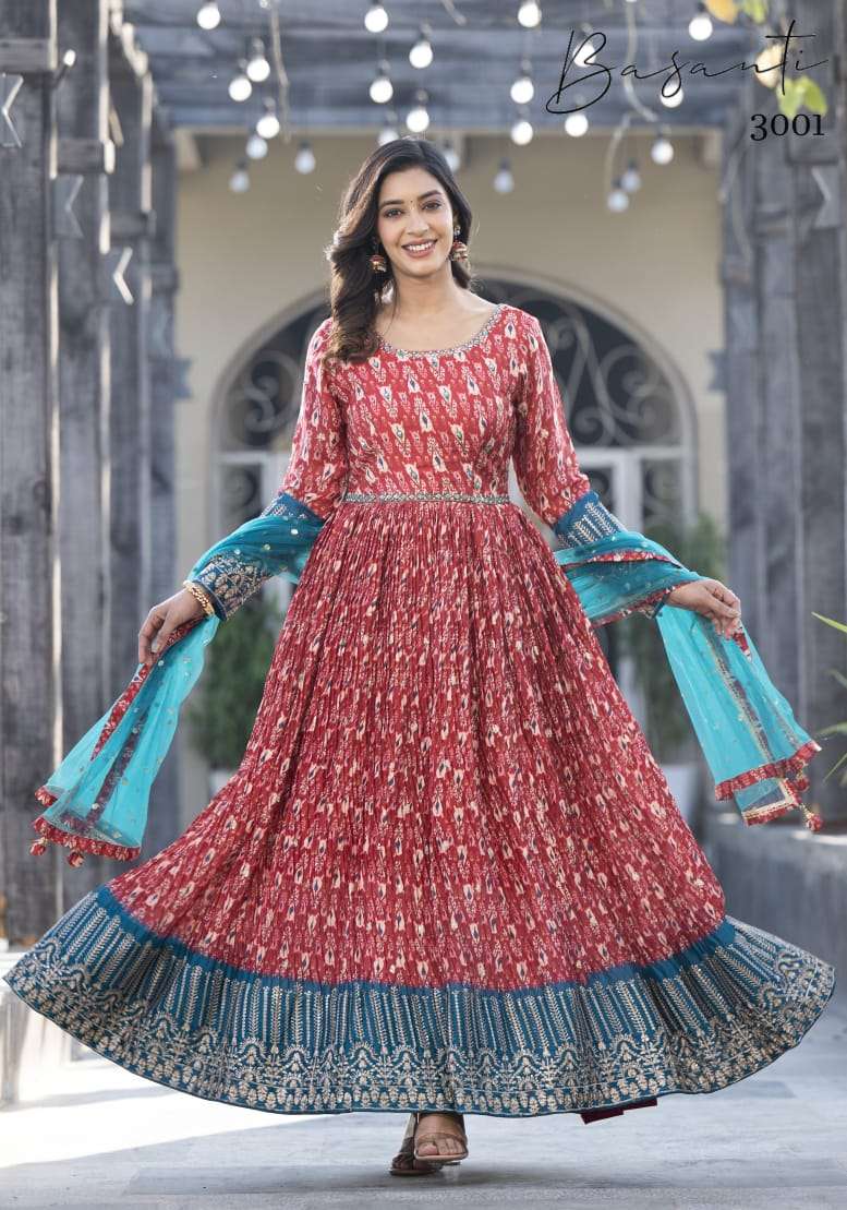 Micro Cotton Heavy Faux Georgette Anarkali Gown With Dupatta, Sleeveless,  Maroon at Rs 900 in Surat